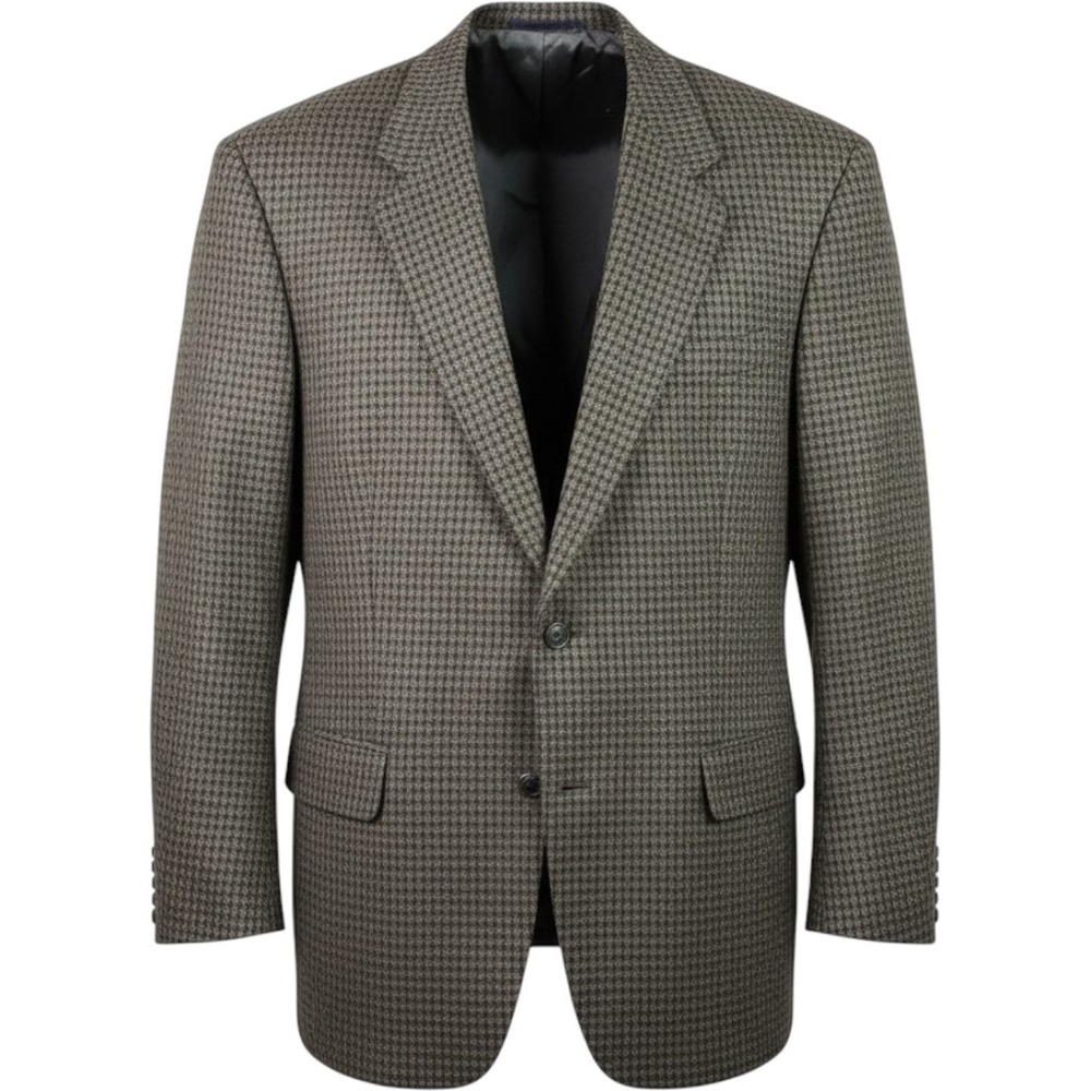 Burberrys Blazer Mens 48 100% Wool Woven Gingham Plaid 2-Button USA Made Vintage